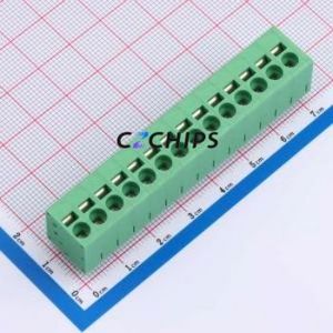 MX205V-5.0-14P-GN01-Cu-A Spring Terminal Block Through hole Component (THT),P=5mm Connector 1x14P 5mm Green Through Hole - Product Image 1