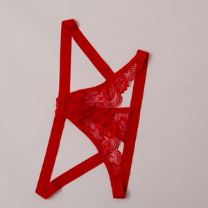 Sous-vêtements sexy pour homme, caleçons en dentelle, taille basse, rouges, floraux, transparents, pour la chambre. - Product Image 5