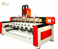 Router CNC 3D para Trabajar la Madera con Mesa Giratoria y 8 Cabezales