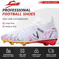 Chaussures de football FG personnalisées pour hommes, semelle TPU, crampons longs, terrain ferme, faible MOQ, prix d'usine, vente en gros