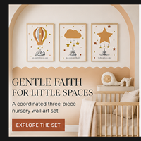 Décoration murale islamique pour chambre d'enfant : Impressions sur toile Ballon, Nuage, Étoile – Alhamdulillah, Allahu Akbar, Subhanallah – Collection de décorations pour chambre d'enfant
