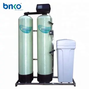 Duplex water softener with resin tank and salt box