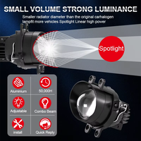 Phares antibrouillard à lentille de projecteur LED super lumineux 12V 100W 12000 Lumens pour Toyota RHD/LHD, 3 pouces, double couleur, laser automobile, vente en gros