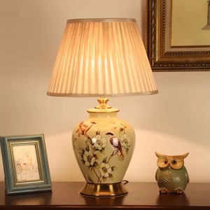 Retro Ceramic Table Lamp E27 LED Warm <b>Light</b> Bedroom Living Room Decor - Product Image 2