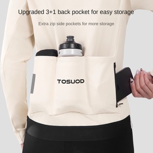 Vêtements de cyclisme respirants TOSUOD pour hommes et femmes, automne-<span class=keywords><strong>hiver</strong></span>, velours chaud, haut de vélo de route, veste de cyclisme coupe-vent - Product Image 3