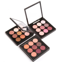 Duoduo DFA36 – Nouveaux tampons à paupières lumineux et métalliques personnalisés, poudre scintillante multichrome marron, 9 couleurs foncées, résistants à l'eau