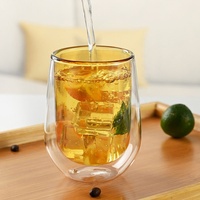 Mug en verre à double paroi coloré, en borosilicate, isolé, en forme d'œuf, résistant à la chaleur, pour café, thé, jus, usage domestique