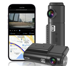 Tiên Tiến 4K Starvis Kép Xe <span class=keywords><strong>DVR</strong></span> Dash Cam 128GB Bộ Nhớ Tầm Nhìn Ban Đêm G-Cảm Biến 1-Năm Màu Đen Xe Máy Ảnh Blackbox An Toàn - Product Image 1