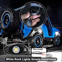 Lampu Batu OVOVS 9 LED, Lampu Batu Putih Murni untuk Truk, Mobil Pikap, Mobil, ATV, UTV, SUV, Sepeda Motor, Perahu