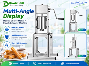 Machine manuelle à <span class=keywords><strong>churros</strong></span> 5L/7L en acier inoxydable, portable, avec système de remplissage et de friture pour bâtonnets de pâte frite - Product Image 2