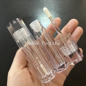 ISMAN - Tubo de Brillo Labial Hexagonal Único de 5 ml, Transparente, Geométrico, con Logotipo Personalizado, Tubo Vacío con Aplicador - Product Image 6
