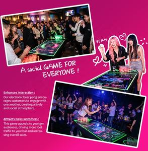 Table de beer pong automatique HEROVR en acier inoxydable avec design modulaire LED 16 couleurs pour divertissement en boîte de nuit - Product Image 3