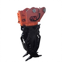 Attache moteur grappin rotatif hydraulique SLN pour excavatrices de 17 à 25 tonnes - Idéal pour la préhension du bois, le défrichement et les travaux agricoles
