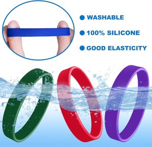 CYCLUSIVE 20 ชิ้น สร้อยข้อมือยางซิลิโคนยืดหยุ่น สีพื้น ของขวัญสำหรับทุกเพศ - Product Image 3