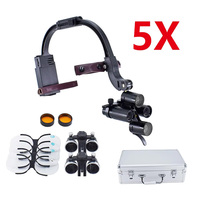 Lampe frontale dentaire 5x 6x avec loupes médicales et loupe grossissante, lampe frontale chirurgicale sans fil pour usage dentaire et médical