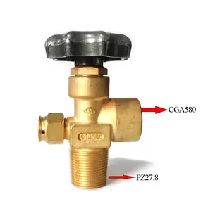 CGA580 high purity helium gas cylinder valve factory price argon helium brass gas cylinder safety valve argon gas with cylinders