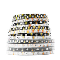Bande lumineuse LED à double signal, adressable individuellement, 30, 60, 100, 144 LED, WS2812B, PCB noir/blanc mis à jour