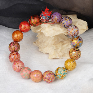 Tùy chỉnh DIY lớn sơn mài trà thiết kế thời trang không-di sản hàng thủ công chuỗi Mỹ tự nhiên sơn mài hạt Vòng đeo tay - Product Image 6