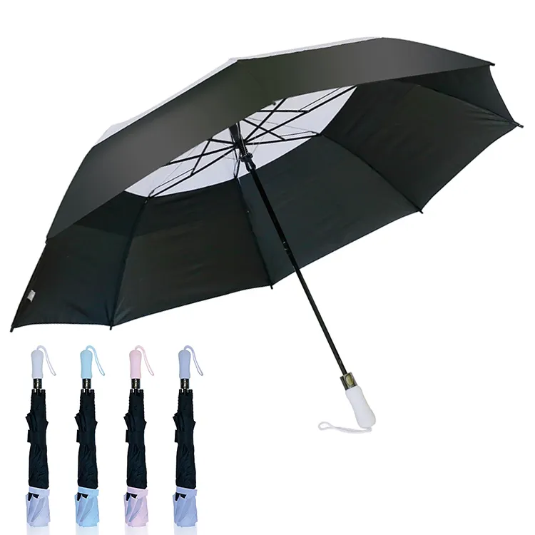 YS-2011 fornitura del produttore 2 ombrello pieghevole doppio strato portatile antivento personalizzato di grandi dimensioni Auto aperto Golf 2 ombrello pieghevole