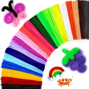 Upgrade DIY Children Use Chenille Stem Craft Pipe Cleaner Educational fuzzy wire green thicken pipe cleaners craft supplies