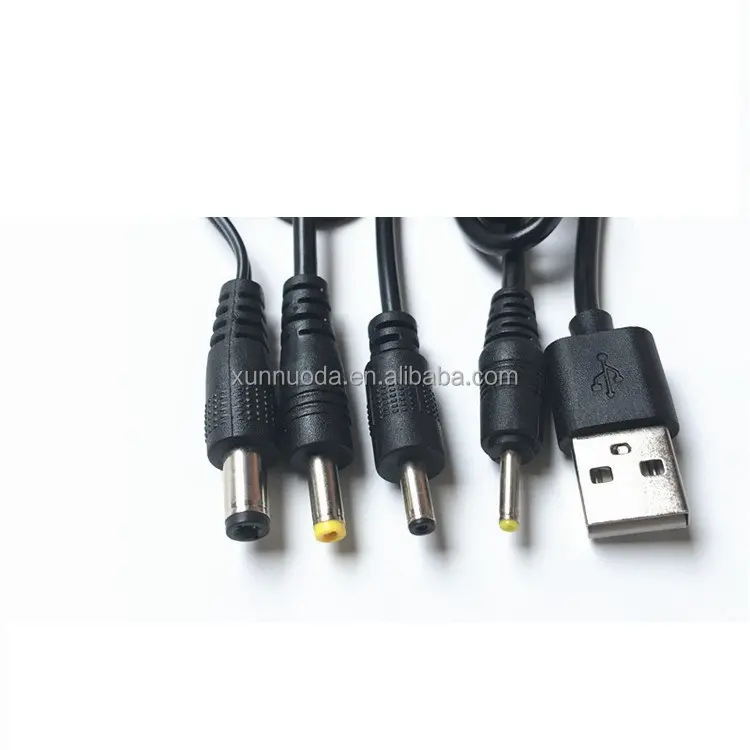 USB A male to DC power connector cable, 2.5*0.7 3.5*1.35 4.0*1.7 5.5*2.1mm