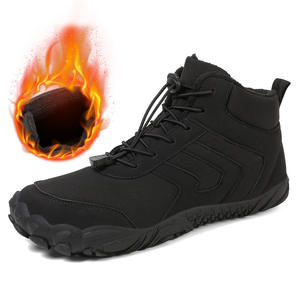 Nouvelles <span class=keywords><strong>bottes</strong></span> de neige pour hommes et femmes chaussures en coton haut à tête large avec doublure en maille antidérapante chaude et coupe-vent rembourrée en velours - Product Image 5