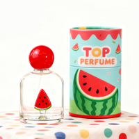 Échantillons gratuits de flacons de parfum en verre borosilicate de haute qualité 100 ml avec pastèque à l'intérieur, tête de pulvérisation à vis avec bouchons à bille