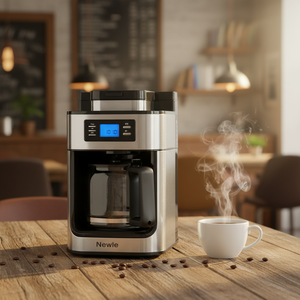 Newle American Drip <strong>Coffee</strong> Maker Stainless Steel Espresso <strong>Coffee</strong> <strong>Machine</strong> Keep Warm Programmable <strong>Timer</strong> Built-in Burr Grinder - Product Image 4