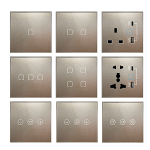 Interruptores de Pared Inteligentes <span class=keywords><strong>con</strong></span> <span class=keywords><strong>Pantalla</strong></span> Táctil de Plástico Estándar Europeo Tuya WiFi Zigbee <span class=keywords><strong>con</strong></span> Control por Voz de <span class=keywords><strong>Alexa</strong></span> y Google Home, Automatización del Hogar de 1 a 4 Vías - Product Image 1