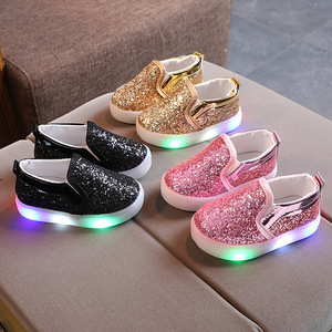 <span class=keywords><strong>Baskets</strong></span> légères antidérapantes à paillettes pour enfants, chaussures de planche décontractées à paillettes, couleur unie, nouvelle collection printemps 2023 - Product Image 2
