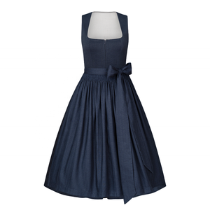 Donkerblauwe <span class=keywords><strong>Dirndl</strong></span> Met Linnen Schort - Product Image 1