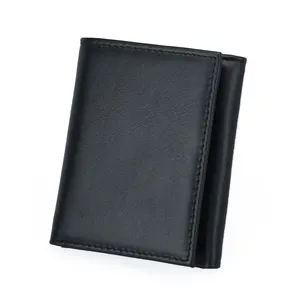 Factory new supplier best quality for man real genuine leather binder free ODM custom wholesale cheap thin fashion wallet