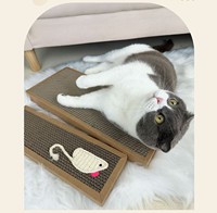 Rascador de árbol de gato de madera sostenible, tablero de garra de papel corrugado, tableta de cebo de ratón de estilo moderno, juguete ecológico para gato de cáñamo Sisal