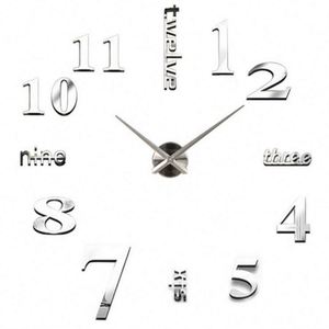 SY87 Decorative Wall Sticker 3D Frameless Digital DIY Wall Clock Factory <b>Gift</b> Wholesale Home Living Room Acrylic Needle Resin - Product Image 2