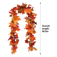Guirlande de feuilles d'érable artificielles en gros pour la décoration d'automne, vigne de feuilles pour la maison, articles de décoration pour fêtes et mariages