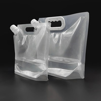 Pochettes à eau en plastique écologiques portables transparentes avec bec verseur et poignée