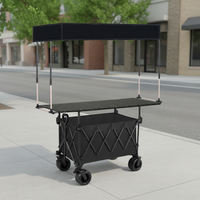 Table de chariot pliable à quatre roues en acier au carbone de haute qualité, réglable, compacte, pour stand ou chariot de courses, OEM