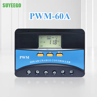 Contrôleur de charge PWM SUYEEGO 12/24V/36/48V 60A, chargeur solaire 100V PV pour batteries au lithium et au plomb-acide