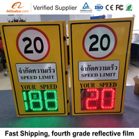 Panneau de signalisation routière solaire à LED pour limite de vitesse radar, imprimé UV 24h/24, alerte sonore, avertissement de sécurité, construction en acier, cinquième catégorie