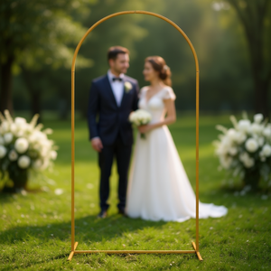 ซุ้มแต่งงานเหล็กทรงกลมขนาด 200 ซม. สีทองเหลือง สำหรับตกแต่งพิธีกลางแจ้ง - Product Image 2