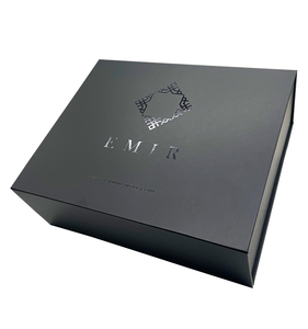 Sang trọng tùy chỉnh màu đen có thể gập lại từ các tông giấy Quà Tặng Đóng gói hộp quần áo với nắp từ - Product Image 5