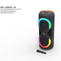 Haut-parleur double MS-2085BT-W pour le commerce extérieur, idéal pour la danse carrée, le karaoké, avec microphone sans fil, subwoofer extérieur 800W et radio FM