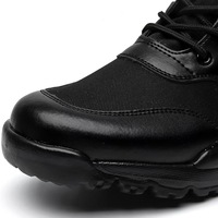 Bottes tactiques d'hiver pour hommes, mi-mollet, en maille/toile, semelle extérieure en caoutchouc, légères, imperméables, respirantes, chaussures d'entraînement en plein air, fermeture éclair
