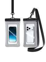 Sac de rangement étanche gonflable pour téléphone portable avec écran tactile, motif étoilé scintillant, pochette flottante pour téléphone, sac étanche pour mobile