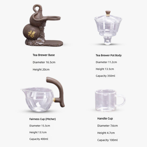 Vente en gros d'usine, nouveau service à thé en verre magnétique de luxe personnalisé, service à thé semi-automatique pour la maison et le bureau, ensemble de tasses et de théières - Product Image 6