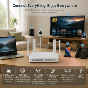 เราเตอร์ XPON ONU WiFi6 AX1800Mbps ZX279128S ซีพียูแบบดูอัลคอร์ MT7975N เสาอากาศ 4*5dBi SC/APC 1WAN3LAN POTS USB FTTH ยูนิตเครือข่ายออปติคอล - Product Image 3