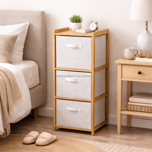 <span class=keywords><strong>Cassettiera</strong></span> portaoggetti in tessuto di bambù Clean Look SYT per angolo d'ingresso, organizer con cassetti in cartone per angolo corridoio - Product Image 6