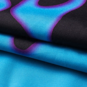 2025 Hawaiian con stampa blu a maniche corte Casual da uomo con stampa transfrontaliera nuova di zecca tinta in pianura da spiaggia - Product Image 5