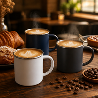 Tasse à café personnalisée en acier inoxydable thermolaqué 10 oz, hauteur 7,5 cm, échantillon rapide en 7 jours pour mariage et camping