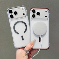 Nouvelle conception de chargeur sans fil, coque de téléphone en silicone souple, protection anti-chute en TPU pour iPhone 17 16 15